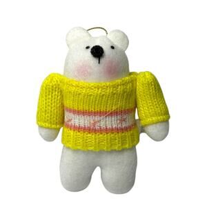 Wondershop Plush Polar Bear Ornament in Yellow Knit Sweater Target Holiday Decor